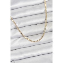 cm 14K Gold Renk Lazerli Zincir Model Kadın Kolye