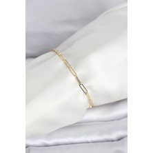 cm 14K Gold Renk Ataç Zincir Model Kadın Bileklik