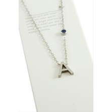 Esranın Dünyası Gümüş Renkli Harfli Çelik Kolye RSBİJ34-ESRDNS