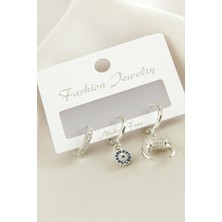 Esranın Dünyası 3 Adet Hilal Zirkon Taşlı Küpe RSBİJ34-ESRDNS