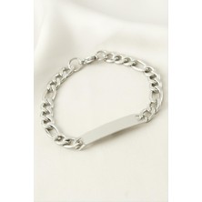 Bijuteri Net Künye Çelik Bileklik (Isim Yazılabilir) 3,5 cm