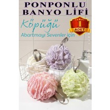 ArtMaster Banyo Lifi Ponponlu 1 Adet Ince Fileli Esnek ve Yumuşak Banyo Lifi Duş Banyo Kesesi Kaliteli Top Lif