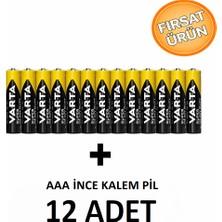 Anı Ofis Kırtasiye Aaa İnce Kalem Pil 12'li | Süper Güçlü | Uzun Ömürlü Çinko Karbon | Ekonomik Paket