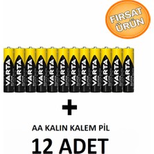Anı Ofis Kırtasiye Aa Kalın Kalem Pil 12'li | Süper Güçlü | Uzun Ömürlü Çinko Karbon | Ekonomik Paket