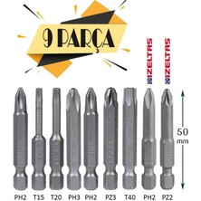 Özgürce Klytek 9 Parça Matkap Uç Seti, Düz, Yıldız, Torx, Pz, Ph Uçlar