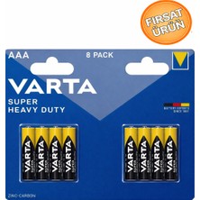 Aaa İnce Kalem Pil 8'li | Süper Güçlü | Uzun Ömürlü Çinko Karbon | Ekonomik Paket