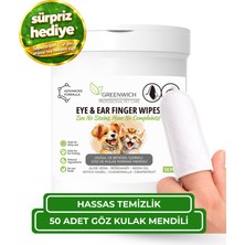 Greenwich Göz Kulak Temizleme Parmak Mendil Tahriş Giderici Hijyenik Islak Mendil Kedi Köpek Vegan Bitkisel Içerikli 50 Adet