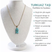 Solare Accessories Turkuaz Taşlı Altın Kaplama Çelik Kolye – Doğal Taş El Tasarımı Kadın Kolye