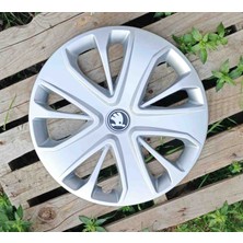 Yk Skoda Fabia / Octavia / Rapid / Favorit / Superb Uyumlu 15 Inç Jant Kapağı 4'lü Takım Amblem Hediyeli