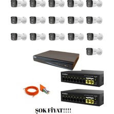 Hikvision 4'lü Gece Renkli Görüşlü (16D0T Kamera) 2MP Ahd Set