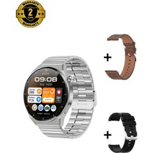 Normadia Yüksek Çözünürlüklü 1.45" Renkli Ekran Akıllı Kol Saati Gümüş