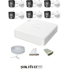 Hikvision 6'lı Gece Renkli Görüşlü (16D0T Kamera) 2MP Ahd Set