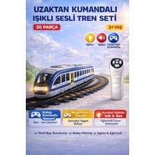 Trendzone Uzaktan Kumandalı 30 Parça Işıklı Sesli Tren Seti | Oval Raylı Modern Metro Oyuncak 3+ Yaş