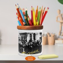 Asilmeydan Dua Eden Gazi Mustafa Kemal Atatürk Ahşap Seramik Kalemlik-38