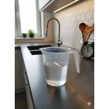 abnturk 1 Litre Şeffaf Ölçü Kabı Mutfaktaki Sağ Kolunuz 1000 ml Hassas Ölçekli Karıştırma ve Ölçü Sürahisi