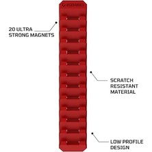 Ez Kırmızı Manyetik Esnek 12 Yuvalı Anahtar Raf Tutucu Marring Olmayan Ince Tasarım Depolama Organizasyonu