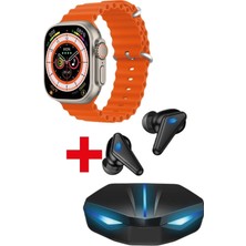 Normadia Turuncu Akıllı Saat ve Bluetooth Kulaklık Seti, Spor ve Günlük Kullanım