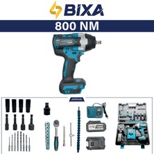 Özgürce 21V 800NM Kömürsüz Motor Şarjlı Somun Sıkma ve Sökme Seti (10 Pilli)