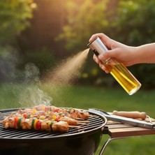 1 Adet Cam Sprey Yağlık, Paslanmaz Çelik Başlıklı 100 ml Yağ ve Sirke Püskürtücü, Pratik ve Taşınabilir Mutfak Gereci, Airfryer ve Salata Için Ideal