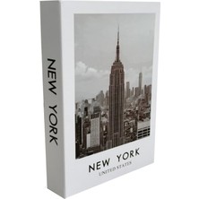 Biseystore 2025-708 New York Unıted States Dekoratif Kitap Kutusu