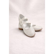 Akinco Beyaz Taş Efektli Simli Çift Kemer Cırt Cırtlı Çocuk Babeti