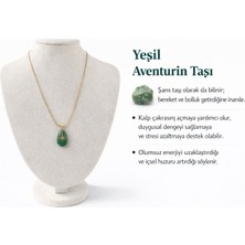 Solare Accessories Yeşil Aventurin Taşlı Altın Kaplama Çelik Kolye