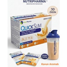 Nutripharma Quick Slim Whey Proteinli Öğün Tozu - Kavun Aromalı 30 Saşe + Shaker Hediyeli