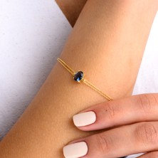 Mold Jewel Oval Safir Bileklik (925 Gümüş)