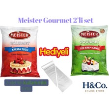 Meister Gourmet 2li Set - Toz Krema ve Toz Krem Şanti (Hediyeli) - Pastacı Kreması - Şanti