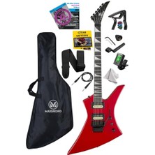 DG-34RD Kelly Kasa Floyde Rose 2x Zebra Humbucker Manyetik Elektro Gitar