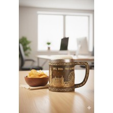 Nirnisa Londra Temalı Çelik Kupa Bardak Sevgiliye Hediye Kulplu Ingiltere London Kahve Çay Bira Bardağı Mug