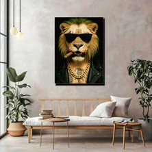Artprinta Cool Aslan Kanvas Tablo – Modern Rock Tarzı Duvar Dekoru