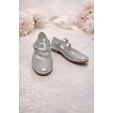 Akinco Gümüş Renk Simli Çift Kemer Cırt Cırtlı Çocuk Babeti