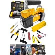 Özgürce Işıklı ve Göstergeli 12V Hava Kompresörü, Özel Seri, Çantalı, Full Set