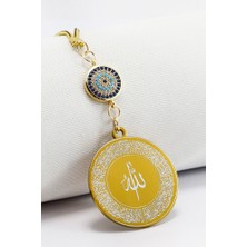 Biuti Zirkon Taşlı Nazarlı Ayetel Kürsi Allah Lafzı Felak Nas Ihlas Çelik Araba Ayna Süsü