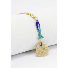 Biuti Mineli Balık Aksesuarlı Metal Ayetel Kürsi Araba Dikiz Ayna Süsü, Yeni Araba Hediyesi