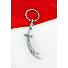 Biuti Gümüş Renkli Metal Desenli Kılıç Figürlü Anahtarlık, Hediyelik Çanta Süsü