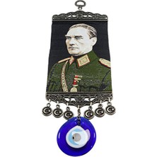 Biuti El Yapımı Cam Nazar Boncuklu M. K Atatürk Duvar Süsü, Hediyelik Duvar Süsü