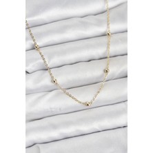 Prativas Gold Renk Top Zincirli Kadın Kolye - PRT3500EB10241