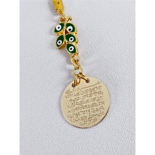 Biuti Metal Ayetel Kürsi Yeşil Salkım Nazar Boncuğu Araba Dikiz Ayna Süsü, Yeni Araba Hediyesi