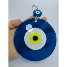 Ennea Art Mavi Büyük Cam Nazar Boncuğu 12 cm El Yapımı Hediyelik Eşya