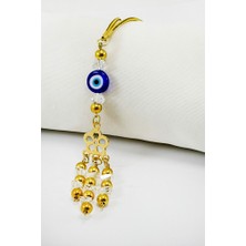 Biuti El Yapımı Yassı Nazar Boncuklu Parlak Şeffaf Salkım Araba Dikiz Ayna Süsü, Yeni Araba Hediyesi