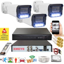 Bises 3 Lü Hareket Algılayan 5 Mp Lens 4 Warm LED Gece Renkli Gösteren Güvenlik Kamerası Seti Bs 3404W