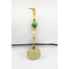 Biuti Renkli Boncuklu Metal Ayetel Kürsi Dualı Araba Dikiz Ayna Süsü, Yeni Araba Hediyesi