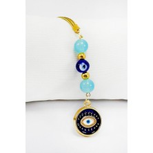 Biuti Turkuaz Taşlı Lacivert Göz Figürlü Araba Dikiz Ayna Süsü, Yeni Araba Hediyesi