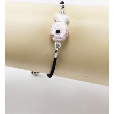 Biuti El Yapımı Cam Pembe Renkli Balık Ayarlanabilir Asansörlü Bileklik, Hediyelik Bileklik