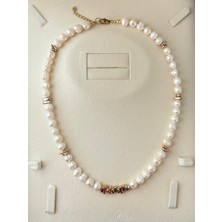 Eyla Collection Özel Tasarım Gold Hematit ve Barok Inci Kolye