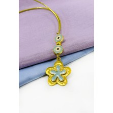 Biuti Gold Renkli Çerçeveli Nazar Boncuklu Çiçekli Araba Dikiz Ayna Süsü, Yeni Araba Hediyesi