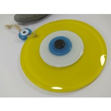 Ennea Art Opak Sarı Nazar Boncuğu 12 cm El Yapımı Duvar Dekoru