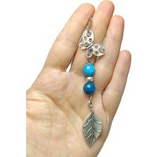 Biuti Dikiz Ayna Süsü, Metal Kelebek Turkuaz Doğal Taşlı Yeni Araba Hediyesi